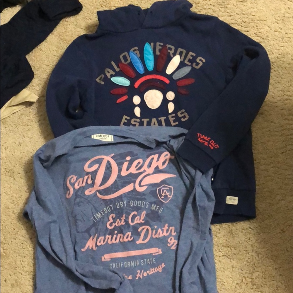 EUC TIME-OUT BRAND hoodie and shirt size xl